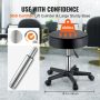 Uimoso Round Rolling Stool Swivel Stool with Wheels PU Leather Height Adjustable - Image 3