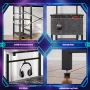 Bestier Computer Gaming PC Desk 44 inch Gamer Table with LED Lights, Reversible 4 Tier Storage Shelves Carbon Fiber - Image 4
