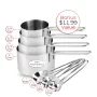 Joytable Premium Stainless Steel 6pc Mixing Bowls with Measuring Cup Set, Nesting Mixing Bowls - Image 3