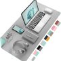 Aothia Double-Sided PU Leather Desk Pad - Non-Slip Large Mouse Pad & Desk Mat for Office, Home - Waterproof, Easy to Clean, Durable Dual-Sided Surface (23.6"x13.7", Grey) - Image 1