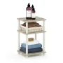 Furinno Just 3-Tier Turn-N-Tube End Table, 1-Pack, Sonoma Oak/White - Image 3