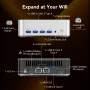 GEEKOM - A8 Max Mini PC AMD Ryzen 7 8745HS 16GB DDR5 1TB SSD Storage Dual LAN, Radeon 780M Mini PC Windows 11 Pro/USB4/8K - Silver - Image 4