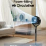DREO - 9 in. Smart Adjustable Pedestal Floor Fan w/Remote and 3D 120° Oscillation, 9-Speed, 20dB, 8-H Timer - Gray - Image 2