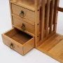 Bamboo Desktop Bookshelf with 3 Drawers, Desktop Storage Cabinet, Office Storage Organizer Student Desktop Multi-Layer Shelf - Image 5