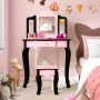 Kid Vanity Set with Tri-Folding Mirror and Leopard Print - Image 5