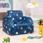 Blue 3-in-1 Convertible Kid Sofa Bed Flip-Out Chair Lounger for Toddler - Image 5