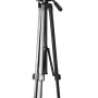 onn. Focus 52-Inch Adjustable Aluminum Tripod with Smartphone Cradle, 3-Way Pan Head, Universal Phone Mount for iPhone & Android, Black - Image 2
