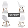 COMHOMA Dining Chair PVC Plastic Lounge Chair Kitchen Dining Room Chair, White Set of 4 - Image 3