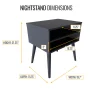 Boyd Sleep Ragusa Mid-Century Modern Open Shelf Nightstand - Black - Image 5