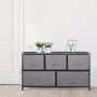 HomGarden Modern 5-Drawer Storage Dresser, Wide Chest Fabric Organizer Furniture Light Gray - Image 1