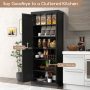 72.5 Inches Tall Pantry Cabinet with 6-Tier Shelves and 4 Doors - Image 6