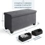 Storagebud Ottoman Storage Bench, Linen 30" Storage Ottoman Bench, Gray - Image 3
