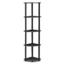 Furinno Turn-N-Tube Wood 5 Tier Corner Display Rack in Dark Walnut - Image 6
