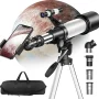 Juyafio Telescope, 70mm Aperture Telescopes for Astronomy, 16X-120X Magnification Telescopes for Kids,Adults, Portable Refractor Telescope with Adapter and Tripod - Image 1