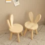 Wooden Step Stool Children Toddler Chair Kids Desk Chair with Non-Slip Foot Mat Wood Wax Oil Craft Sensory Table for Kids Playroom Classroom Boys Girls Age 2+ - Image 2