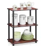 Furinno 23.6 W x 11.6 D x 29.5 H 3-Shelf Freestanding Shelving Unit, Dark Cherry and Black - Image 5