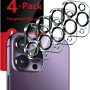 4 Pack Tempered Glass Camera Lens Protector for iPhone 16 Pro Max 15 Plus 14 Pro - Image 6