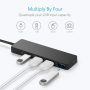 USB 3.0 Hub 4-Port Adapter Charger Data SLIM Super Speed PC Mac Laptop Desktop - Image 3