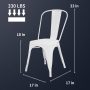 FDW Metal Dining Chairs Metal Chairs Patio Chair Seat Height Dining Room Kitchen Chair Tolix Restaurant Chairs Bar Stackable Chair Trattoria Metal Indoor Outdoor Chairs (Cream) - Image 3