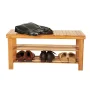 18 in. H x 35 in. W 8-Pair Wood Color Bamboo Stool Shoe Storage Bench - Image 4