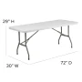 Elon 72 in. L Rectangle Granite White Plastic Top Folding Utility Tables - Image 5