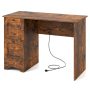 Rustic Brown Wooden Computer Desk Workstation with 3 Drawers for Home and Office - Image 6