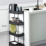 BASSTOP Storage Cart 4 Tier Bathroom Storage Organizer Rolling Utility Cart, Slide Out Storage Shelves Mobile Shelving Unit for Bathroom Kitchen Bedroom Laundry Narrow Places - Image 5