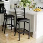 Flash Furniture Hercules Series Modern Armless Ladder Back Metal Restaurant Barstool, Black - Image 4