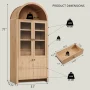 SinCiDo Arched Kitchen Pantry Storage Cabinet, 71" Tall Wood Storage Cabinet with 4 Doors and 6 Shelves for Dining Room Living Room - Natural/Fluted Wood 4 Doors - Image 6