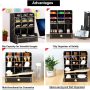 Marbrasse Wooden Desk Organizer, Multi-Functional DIY Pen Holder, Organizer for desk, Desktop Stationary, Easy Assembly, Home Office Art Supplies Storage with Drawer (B11-Black) - Image 6