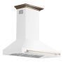 Forno Appliances - 48 inches - Externally Vented & Recirculating - Wall Range Hood - White - Image 4
