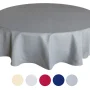 Tektrum 70 inch Round Elegant Waffle Weave Check Jacquard Tablecloth Table Cover - Waterproof/Stain Resistant/Spill Proof/Wrinkle Free - Great for Dinner, Banquet, Parties (Grey) - Image 1