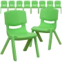 Flash Furniture Kids Plastic Stacking Chair (10 Pack), Green - Image 1