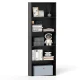 Costway 5-Tier Bookcase with 2 Anti-tipping Devices.Freestanding Bookshelf for Bedroom Black - Image 1
