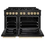 ZLINE - 48 in. Wide 8 Burner Autograph Select Dual Fuel Freestanding Range with Gold Accents - Black Stainless Steel - Image 3