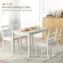 48-Inch Cream White Wooden Dining Table for 4 People Rectangular Kitchen Table with Rubber Wood Legs - Image 5