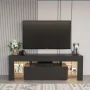 Homall 70 Inch TV Stand with Remote LED Lights,White Modern Entertainment Center - Soft-Close Drawers & Adjustable Shelves for Living Room - Image 5