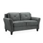 Lifestyle Solutions Taryn Rolled Arms Loveseat, Gray Fabric - Dark Gray - Image 3