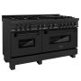 ZLINE - 60 in. Wide 8 Burner Legacy Dual Fuel Freestanding Range with 2 Electric Ovens - Black Stainless Steel - Image 3