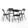 Madison 33 in. Black 5-Piece Folding Card Table and Chair Set - Image 5