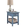 Country Cottage 23 in. Wood End Table with Drawer, Rectangular Antique Blue Farmhouse Side Table or Rustic Nightstand - Image 1