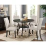 Roundhill Furniture Biony Blue Fabric Dining Chairs with Nailhead Trim, Set of 2 - Image 4