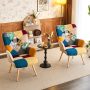 TEWLOSS Patchwork Accent Chairs Set of 2 Living Room Chairs, Boho Blue - Image 2