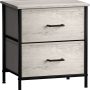Sorbus Nightstand Dresser with 2 Faux Wood Drawers - Bedside Table Chest with Storage - Bedroom, Living -Room, Closet & Dorm Furniture -Lamp Stand - Steel Frame, Wood Top, Easy Pull Fabric Bins - Image 5