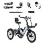 Lectric eBikes - XP Trike2 750 Foldable Long-Range eBike (Max 70mi/17mph) + Cargo Package/Support Seat/Seat Post/Headlight/Mirrors/Lock - Glacier Blue - Image 1