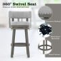27/31 Inch Swivel Bar Stool with Upholstered Back Seat and Footrest - Image 5