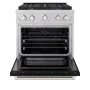 ZLINE - 30 in. Wide 4 Burner 4.2 cu. ft. Paramount Dual Fuel Freestanding Satin Steel Range with Cooktop - Satin Steel/Black Matte - Image 2