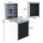 Gray Convertible Wall Mounted Table with A Chalkboard - Image 3