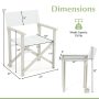 Folding Director Chair with Acacia Wood Frame and Machine Washable Oxford Fabric - Image 3