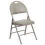 Hercules Series Extra Large Ultra-Premium Triple Braced Gray Vinyl Metal Folding Chair with Easy-Carry Handle - Image 1